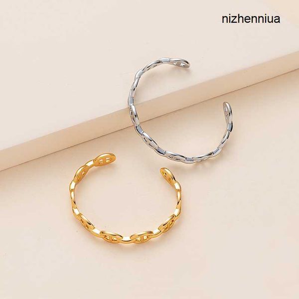 hermm classic bracelets ins cool style pig nose open female tiktok same brass plated 18k gold ppcz, Black
hermm classic bracelets ins cool style pig nose open female tiktok same brass plated 18k gold ppcz, Black