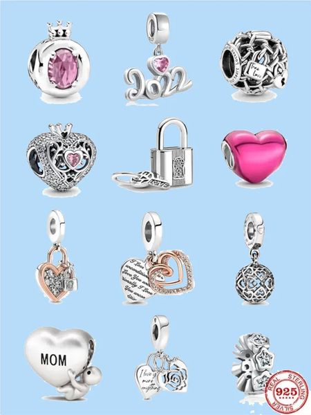 925 charm beads accessories fit pandora charms jewelry padlock and key dangle charm pink love bead, Black
925 charm beads accessories fit pandora charms jewelry padlock and key dangle charm pink love bead, Black