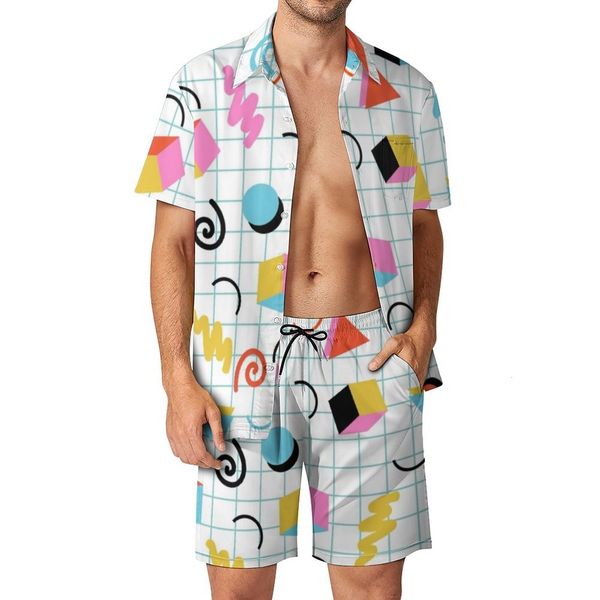 mens tracksuits memphis pattern 80s outdoor men sets retro minimal geometric casual shirt set summer shorts 2 piece aesthetic suit plus size, Gray
mens tracksuits memphis pattern 80s outdoor men sets retro minimal geometric casual shirt set summer shorts 2 piece aesthetic suit plus size, Gray