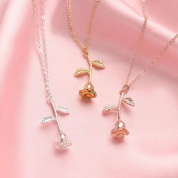 fashion jewelry delicate rose pendant necklace for girlfriend valentine's day gift designer necklaces feathe multilayer necklace female, Silver
fashion jewelry delicate rose pendant necklace for girlfriend valentine's day gift designer necklaces feathe multilayer necklace female, Silver