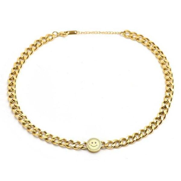 fashion titanium steel clavicle chain hipster ins stainless cuban smiley bracelet necklace, Black
fashion titanium steel clavicle chain hipster ins stainless cuban smiley bracelet necklace, Black