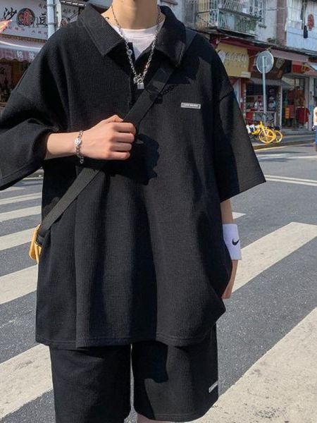 men's tracksuits gmiixder summer two-piece suit men women cool lapel shirt trend waffle t shirt short half pants hip hop urban cityboy, Gray
men's tracksuits gmiixder summer two-piece suit men women cool lapel shirt trend waffle t shirt short half pants hip hop urban cityboy, Gray