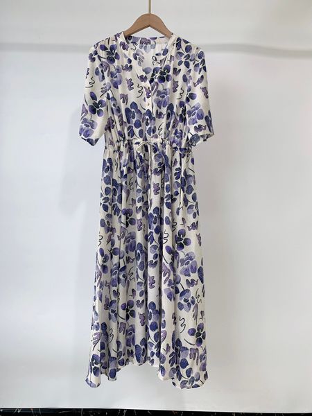 23 summer dress women's v-neck short sleeve drawstring waist print heavyweight silk long dress robe, Black;gray
23 summer dress women's v-neck short sleeve drawstring waist print heavyweight silk long dress robe, Black;gray