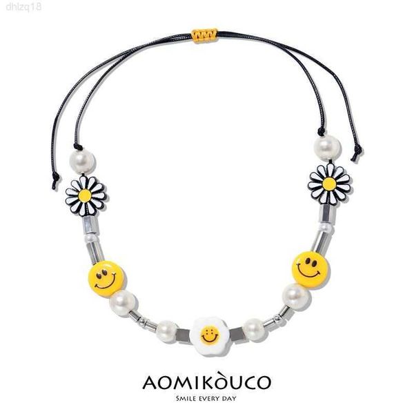 china-chic small daisy pearl smiling face necklace men's fashion network red girls simple european and american street hip hop style pe, Silver
china-chic small daisy pearl smiling face necklace men's fashion network red girls simple european and american street hip hop style pe, Silver