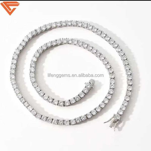 hip hop necklace 925 sterling silver 3mm vvs moissanites diamond tennis chain fashion jewelry body chain
hip hop necklace 925 sterling silver 3mm vvs moissanites diamond tennis chain fashion jewelry body chain
