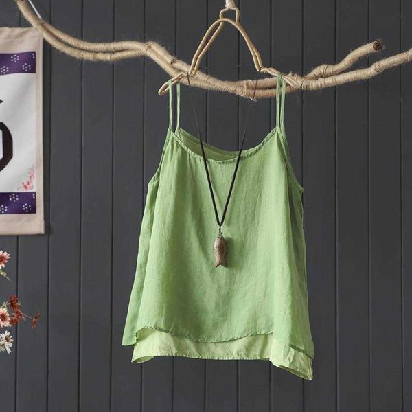 new artistic cotton and linen suspender for women's double layer sleeveless inner layer with solid color tank loose casual suspender, White
new artistic cotton and linen suspender for women's double layer sleeveless inner layer with solid color tank loose casual suspender, White