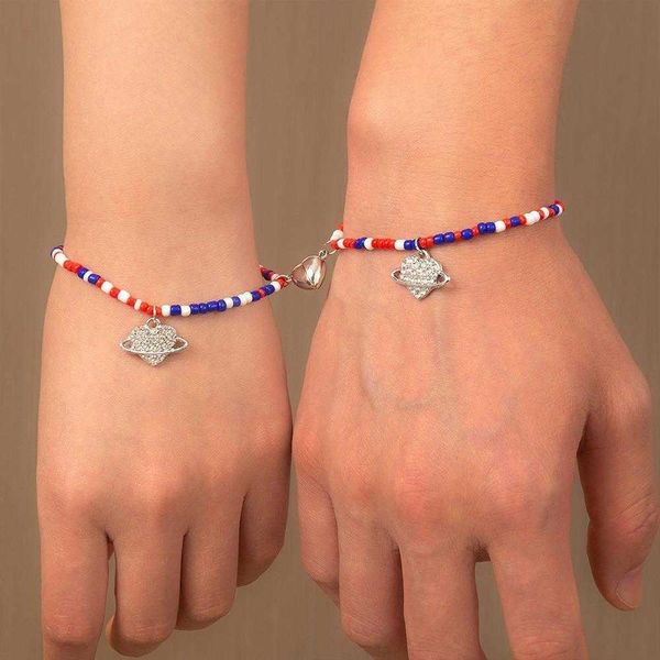 independence day couple charm girlfriends planet magnet adsorption retractable bead pair female bracelet, Golden;silver
independence day couple charm girlfriends planet magnet adsorption retractable bead pair female bracelet, Golden;silver