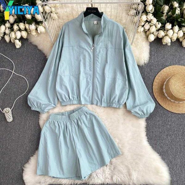yiciya women's tracksuits long sleeved zipper sun protective jacket wide leg shorts ladies casual 2 piece set 2023 summer fashion women, Gray
yiciya women's tracksuits long sleeved zipper sun protective jacket wide leg shorts ladies casual 2 piece set 2023 summer fashion women, Gray
