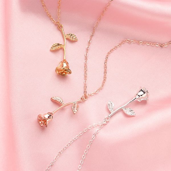 fashion jewelry delicate rose pendant necklace for girlfriend valentine's day gift designer necklaces feathe multilayer necklace female, Silver
fashion jewelry delicate rose pendant necklace for girlfriend valentine's day gift designer necklaces feathe multilayer necklace female, Silver
