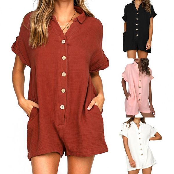 women's jumpsuits rompers women's jumpsuit springsummer solid color single row buttons turn-down v-neck women slim high waist casu, Black;white
women's jumpsuits rompers women's jumpsuit springsummer solid color single row buttons turn-down v-neck women slim high waist casu, Black;white