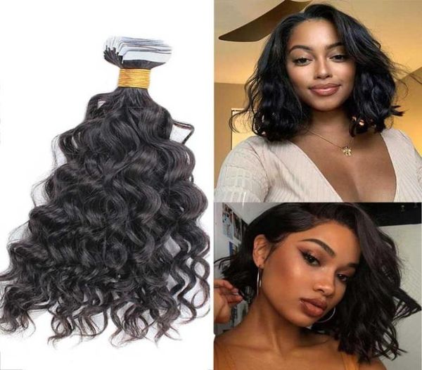 short curly human hair tape in extensions natural color skin weft brazilian remy machine made wefts for women5926260, Black
short curly human hair tape in extensions natural color skin weft brazilian remy machine made wefts for women5926260, Black