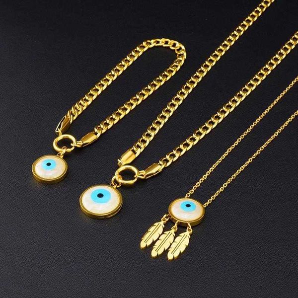 jewelry set thick charm t shirt necklace round devils eye pendant titanium steel shell bracelet for women, Golden;silver
jewelry set thick charm t shirt necklace round devils eye pendant titanium steel shell bracelet for women, Golden;silver