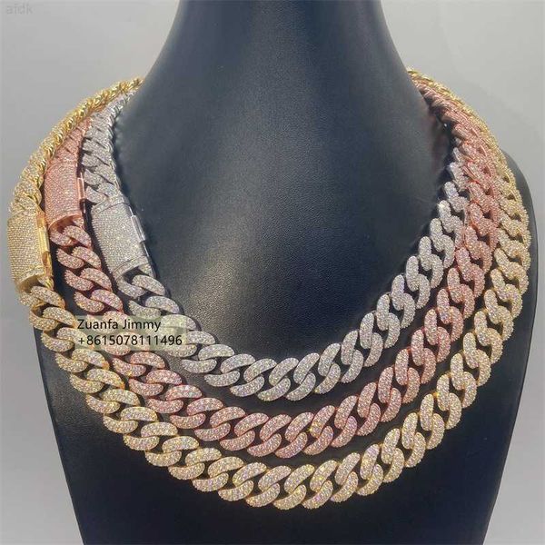13mm two row pass diamond tester shining iced out vvs1 moissanite chocker cuban link chain necklace, Silver
13mm two row pass diamond tester shining iced out vvs1 moissanite chocker cuban link chain necklace, Silver