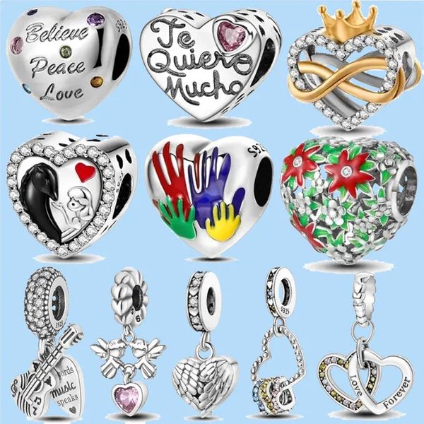 925 charm beads accessories fit pandora charms jewelry colorful love heart shape dangle, Black
925 charm beads accessories fit pandora charms jewelry colorful love heart shape dangle, Black