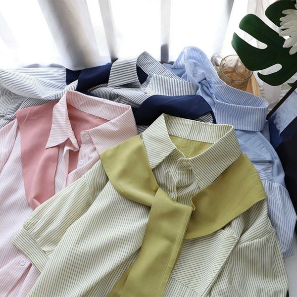 super value fake two piece shirt 2023 summer new striped short sleeve shirt loose671b, White
super value fake two piece shirt 2023 summer new striped short sleeve shirt loose671b, White
