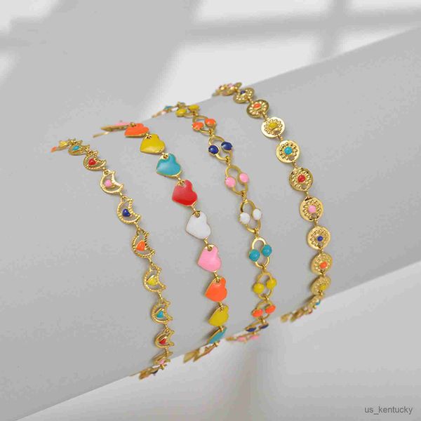charm bracelets 1pc fashion stainless steel link chain gold color bracelets heart moon charms bracelet women party jewelry, Golden;silver
charm bracelets 1pc fashion stainless steel link chain gold color bracelets heart moon charms bracelet women party jewelry, Golden;silver