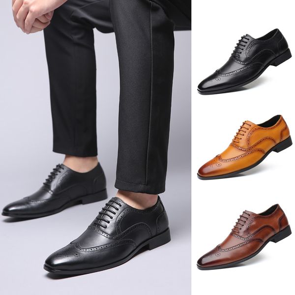mens dress shoes leather formal wedding party shoes for men retro brogue shoes luxury brand mens oxfords, Black
mens dress shoes leather formal wedding party shoes for men retro brogue shoes luxury brand mens oxfords, Black