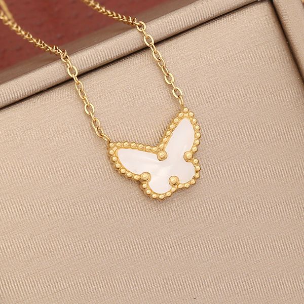 

classic design colorful butterfly clover pendant necklace beautiful women gift jewelry, Silver