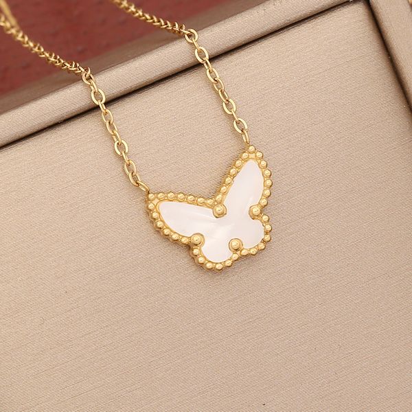 

classic design colorful butterfly clover pendant necklace beautiful women gift jewelry, Silver