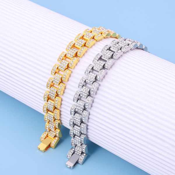 european and american hip-hop bracelet watch strap buckle tank chain bracelet men and women's atmospheric cuban chain casual and versat, Black
european and american hip-hop bracelet watch strap buckle tank chain bracelet men and women's atmospheric cuban chain casual and versat, Black