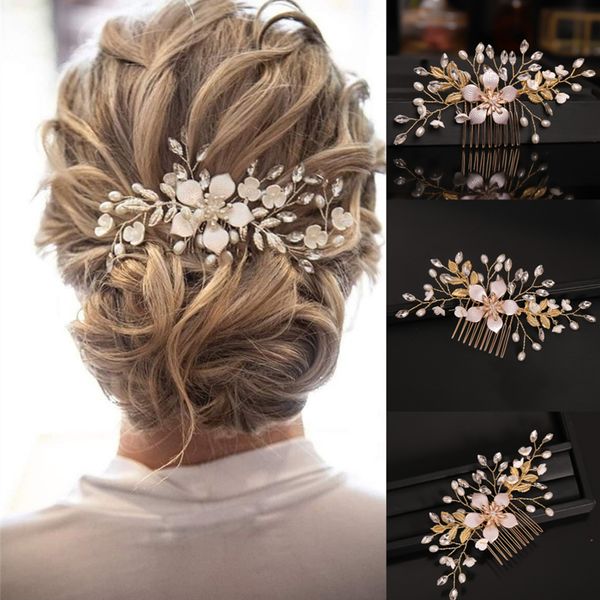 european and american brides' hair combs, headwear, handmade flower pearl insertions, hair accessories, side curls, styling accessories, Silver
european and american brides' hair combs, headwear, handmade flower pearl insertions, hair accessories, side curls, styling accessories, Silver