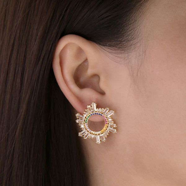 stud micro-inlaid sunflower flower stud earrings for women girls fashion simple geometric gold plated piercing earrings party jewelry 230515, Golden;silver
stud micro-inlaid sunflower flower stud earrings for women girls fashion simple geometric gold plated piercing earrings party jewelry 230515, Golden;silver