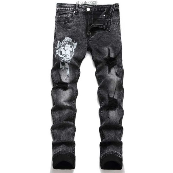 mens jeans designer amirs denim tears pants perforated patch trendy elastic stacked versatile 's slim pencil 7hf50, Blue
mens jeans designer amirs denim tears pants perforated patch trendy elastic stacked versatile 's slim pencil 7hf50, Blue