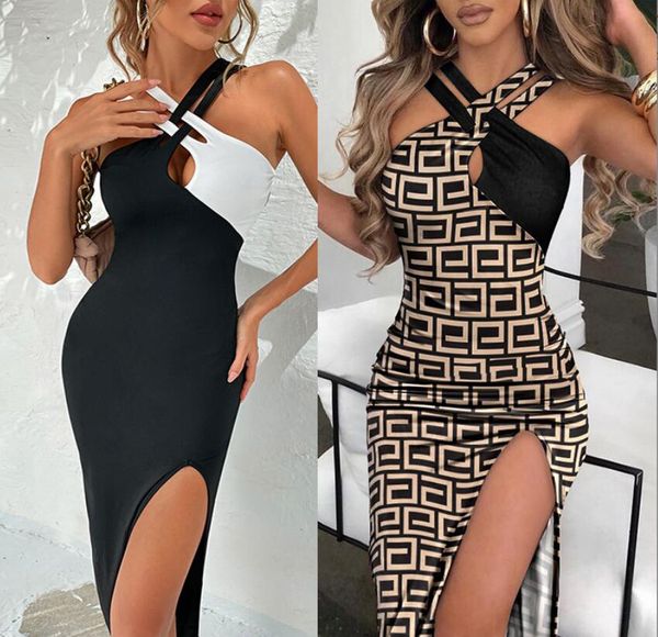 women's casual dresses 2023 summer new printed contrast strap slit women's dress, Black;gray
women's casual dresses 2023 summer new printed contrast strap slit women's dress, Black;gray