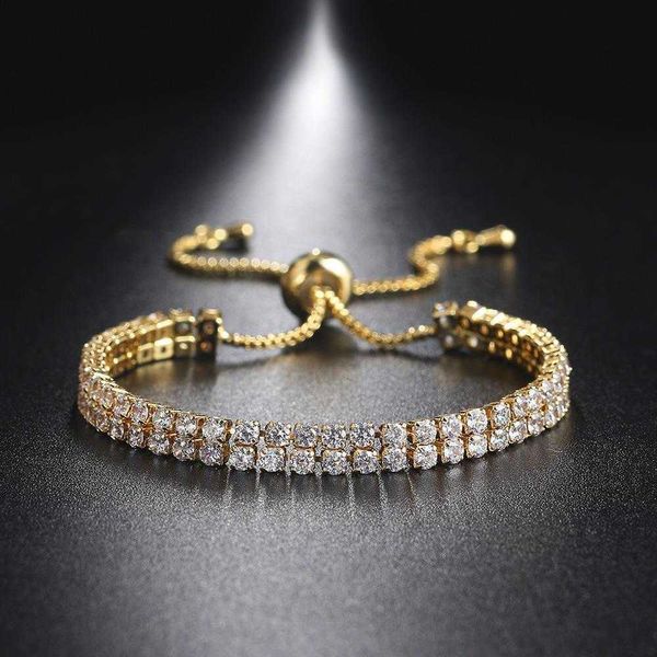 double row full zircon bracelet female 2. diamond adjustable tennis jewelry, Golden;silver
double row full zircon bracelet female 2. diamond adjustable tennis jewelry, Golden;silver