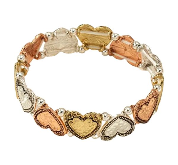 women's fashion accessory elastic bracelet with simple heart shaped carved pattern, Golden;silver
women's fashion accessory elastic bracelet with simple heart shaped carved pattern, Golden;silver