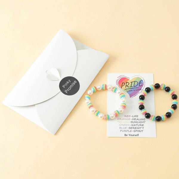 pride filament couple bracelet strand personality rainbow resin beads beaded pearl set of 2, Black
pride filament couple bracelet strand personality rainbow resin beads beaded pearl set of 2, Black