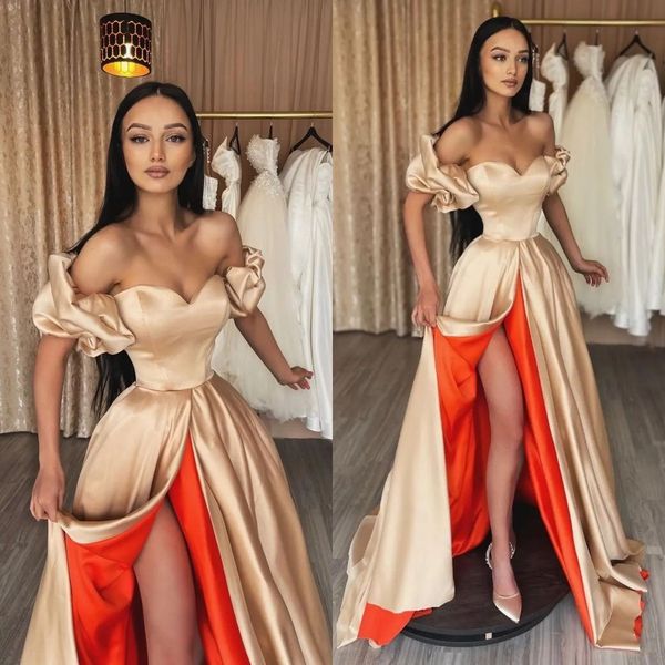 champagne off shoulder prom dresses thigh slit ruffles party evening dress pleats long special occasion dress, Black
champagne off shoulder prom dresses thigh slit ruffles party evening dress pleats long special occasion dress, Black