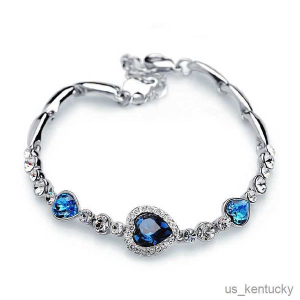 charm bracelets ocean heart crystal rhinone bracelet for women femme girl gift stainless steel chain bracelets, Golden;silver
charm bracelets ocean heart crystal rhinone bracelet for women femme girl gift stainless steel chain bracelets, Golden;silver