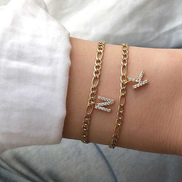 stainless steel vacuum gold plated link bracelet men and women figaro chain hand jewelry 26 letter wholesale, Black
stainless steel vacuum gold plated link bracelet men and women figaro chain hand jewelry 26 letter wholesale, Black