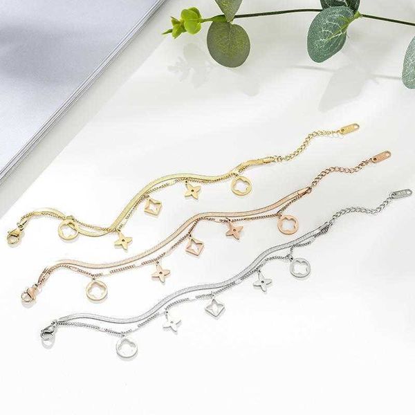 warm double layer clover titanium steel bracelet female ins style simple student temperamental fashion ornament niche set, Golden;silver
warm double layer clover titanium steel bracelet female ins style simple student temperamental fashion ornament niche set, Golden;silver