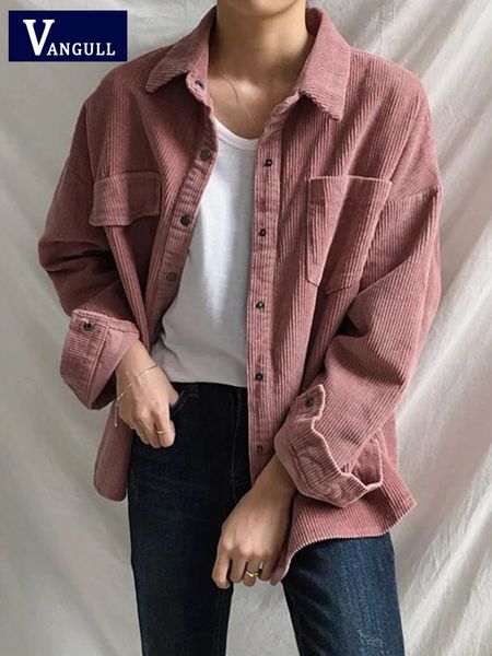 women's jackets vangull vintage pink corduroy jackets women long sleeve loose female single breasted turn-down collar ladies outwear c, Black;brown
women's jackets vangull vintage pink corduroy jackets women long sleeve loose female single breasted turn-down collar ladies outwear c, Black;brown