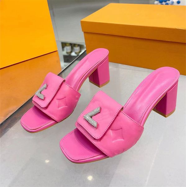 luxury designer women's high-heeled slippers summer leather thick heel buckle sandals rhinestone presbyopia banquet shoelace box large, Black
luxury designer women's high-heeled slippers summer leather thick heel buckle sandals rhinestone presbyopia banquet shoelace box large, Black