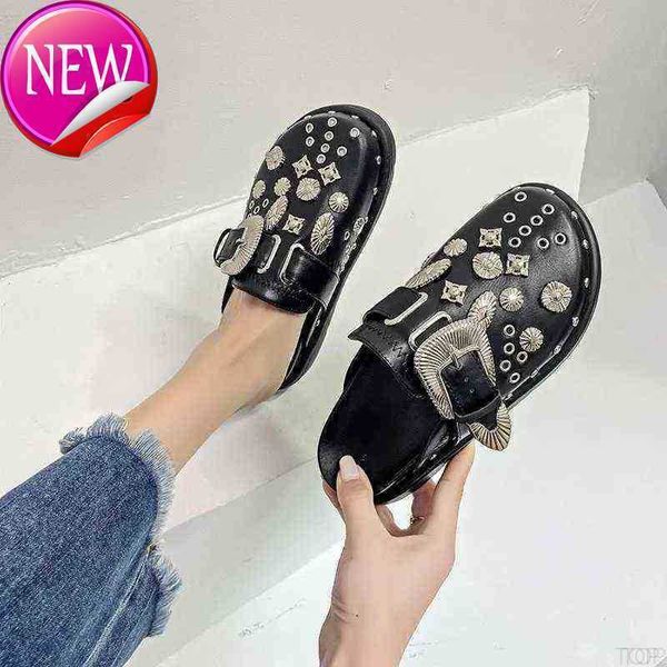 sandals summer black flip flops for women slippers platform rivets punk rock leather mules creative metal fittings casual party w
sandals summer black flip flops for women slippers platform rivets punk rock leather mules creative metal fittings casual party w