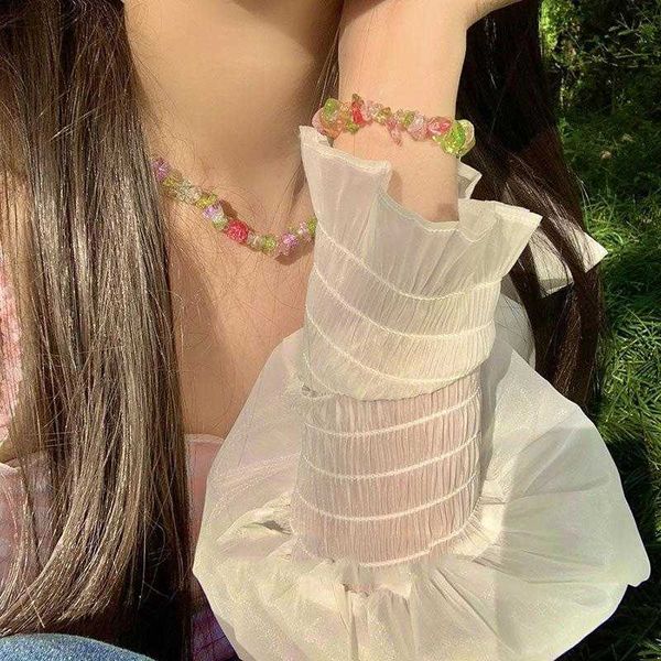 selling bohemian colorful link gravel crystal stitching pearl necklace collarbone bracelet suit for women, Black
selling bohemian colorful link gravel crystal stitching pearl necklace collarbone bracelet suit for women, Black