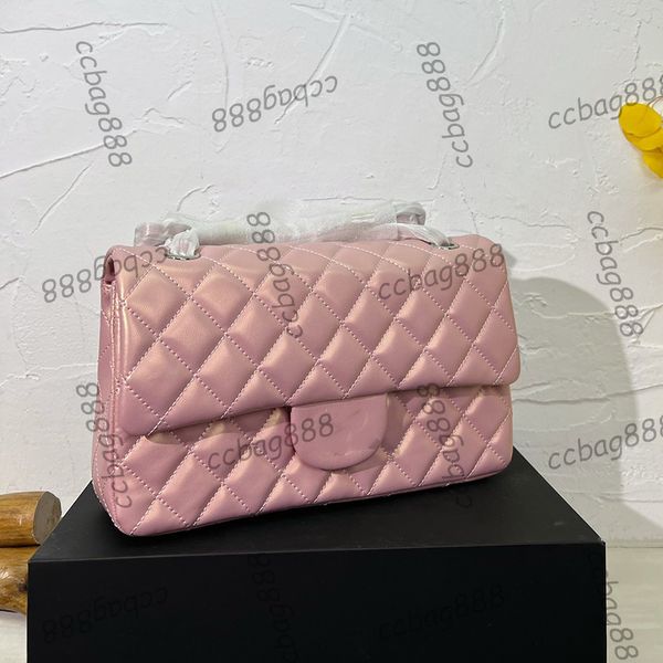 quilted ccity pearl iridescent womens bags classic double flap gold metal hardware matelasse chain crossbody shoulder handbags for women pin