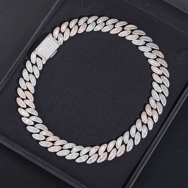 pass diamond tester 2 tones 20mm buguette vvs moissanite cuban chain luxury 925 silver heavy hip hop jewelry cuban link for men
pass diamond tester 2 tones 20mm buguette vvs moissanite cuban chain luxury 925 silver heavy hip hop jewelry cuban link for men
