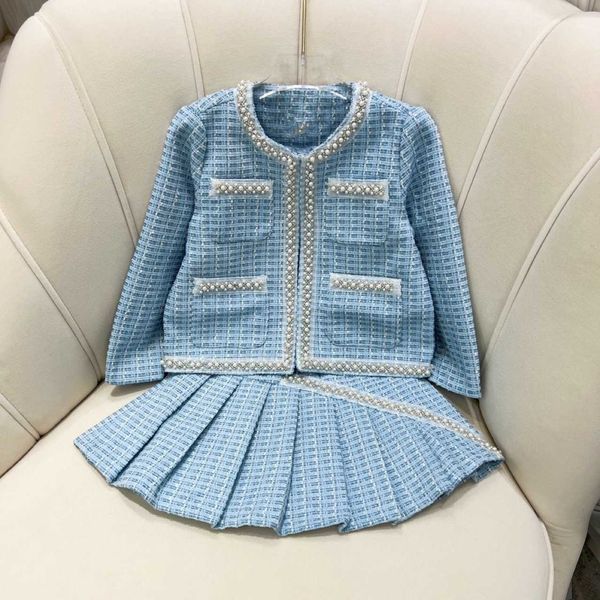 clothing sets girls' small fragrance suit autumn children's long-sleeved plaid skirt two-piece set, White
clothing sets girls' small fragrance suit autumn children's long-sleeved plaid skirt two-piece set, White