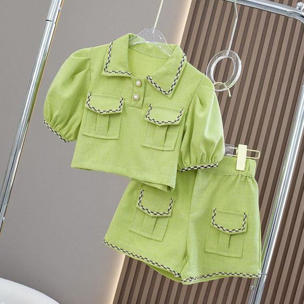 Clothing Sets Girls Shorts Suit Summer Outer Wear Thin Loose Twopiece Western Style Medium and Small Children Short Sleeve 230512, Grass green
Clothing Sets Girls Shorts Suit Summer Outer Wear Thin Loose Twopiece Western Style Medium and Small Children Short Sleeve 230512, Grass green