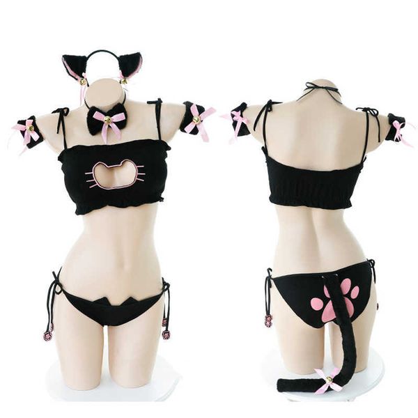 set lovely neko cosplay costumes cute lolita cat collar pierced bra brief underwear lingerie bell choker+pantie+tail 230426, Red;black
set lovely neko cosplay costumes cute lolita cat collar pierced bra brief underwear lingerie bell choker+pantie+tail 230426, Red;black
