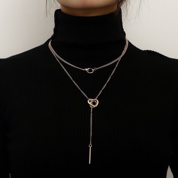 cool double collar chain tassel long rod pendant necklace luxury designer ins creative collarbone chain necklace necklace woman chain neckla, Silver
cool double collar chain tassel long rod pendant necklace luxury designer ins creative collarbone chain necklace necklace woman chain neckla, Silver