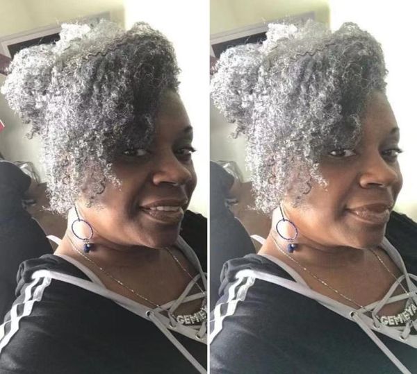 short high kinky curly gray ponytail hairpiece african american silver grey salt and pepper pony tail puff bun updo extension natu6974634, Black
short high kinky curly gray ponytail hairpiece african american silver grey salt and pepper pony tail puff bun updo extension natu6974634, Black