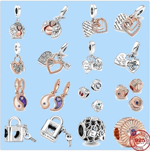 925 charm beads accessories fit pandora charms jewelry jewelry gift wholesale intertwined hearts double lock swing bead, Black
925 charm beads accessories fit pandora charms jewelry jewelry gift wholesale intertwined hearts double lock swing bead, Black