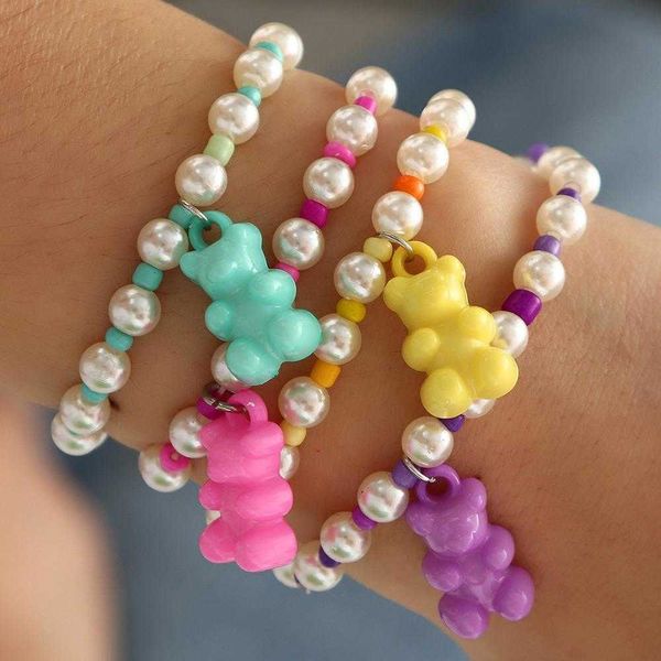fashion colorful jelly bear bracelet soft girl fresh pearl bead stitching, Golden;silver
fashion colorful jelly bear bracelet soft girl fresh pearl bead stitching, Golden;silver