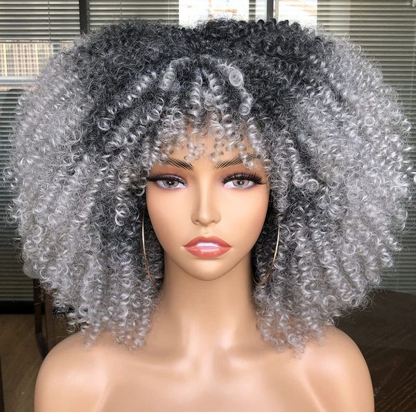 

the latest 12inch explosive wig with small curly kinky curly fluffy short curly hair covers come in a variety of styles and support customiz, Black
