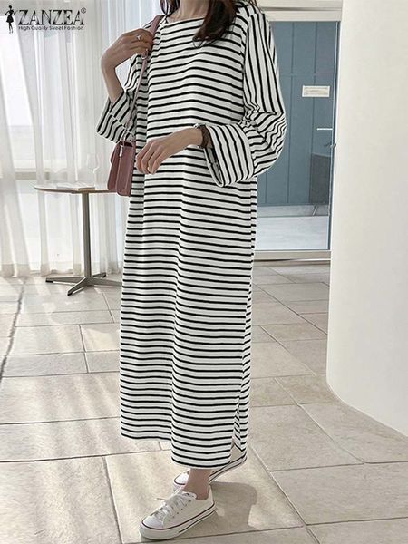 casual dresses zanzea female stripe printed full sleeve o-neck sundress women elegant dress fashion casual robe bohemian holiday dresses 230, Black;gray
casual dresses zanzea female stripe printed full sleeve o-neck sundress women elegant dress fashion casual robe bohemian holiday dresses 230, Black;gray
